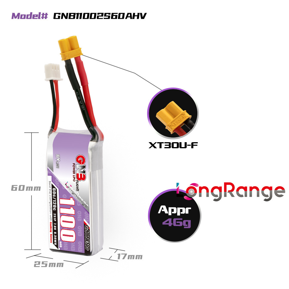 GNB 1100mAh 2S 3S 4S 6S 60C/12 - Fpv Racing Quadcopter ulasan dan harga