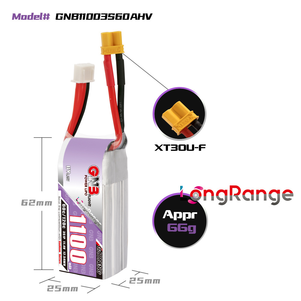 GNB 1100mAh 2S 3S 4S 6S 60C/12 - Fpv Racing Quadcopter ulasan dan harga