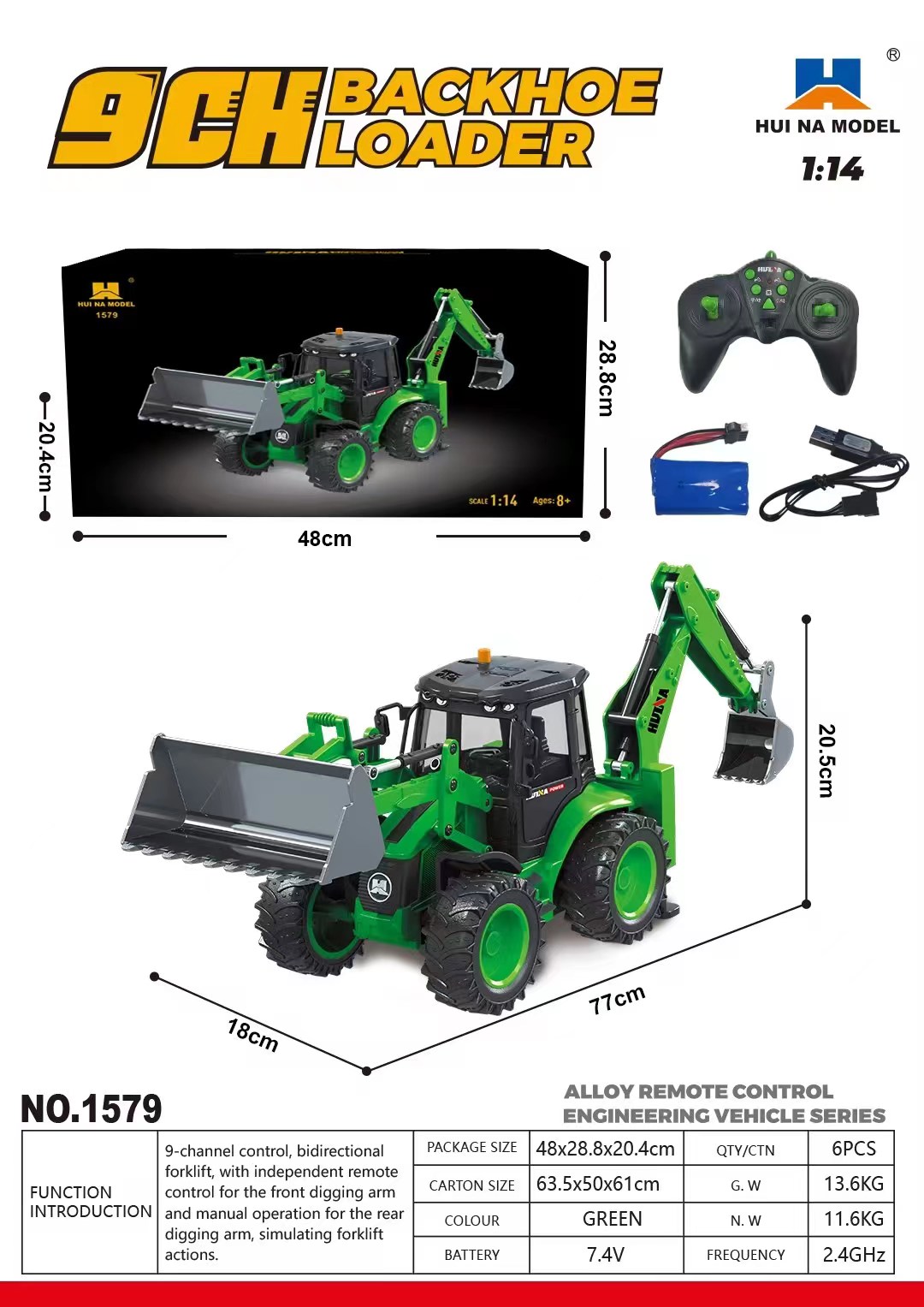 US Sale HUINA 1/14 1579 Remote - Rc Excavator Hobby ulasan dan harga